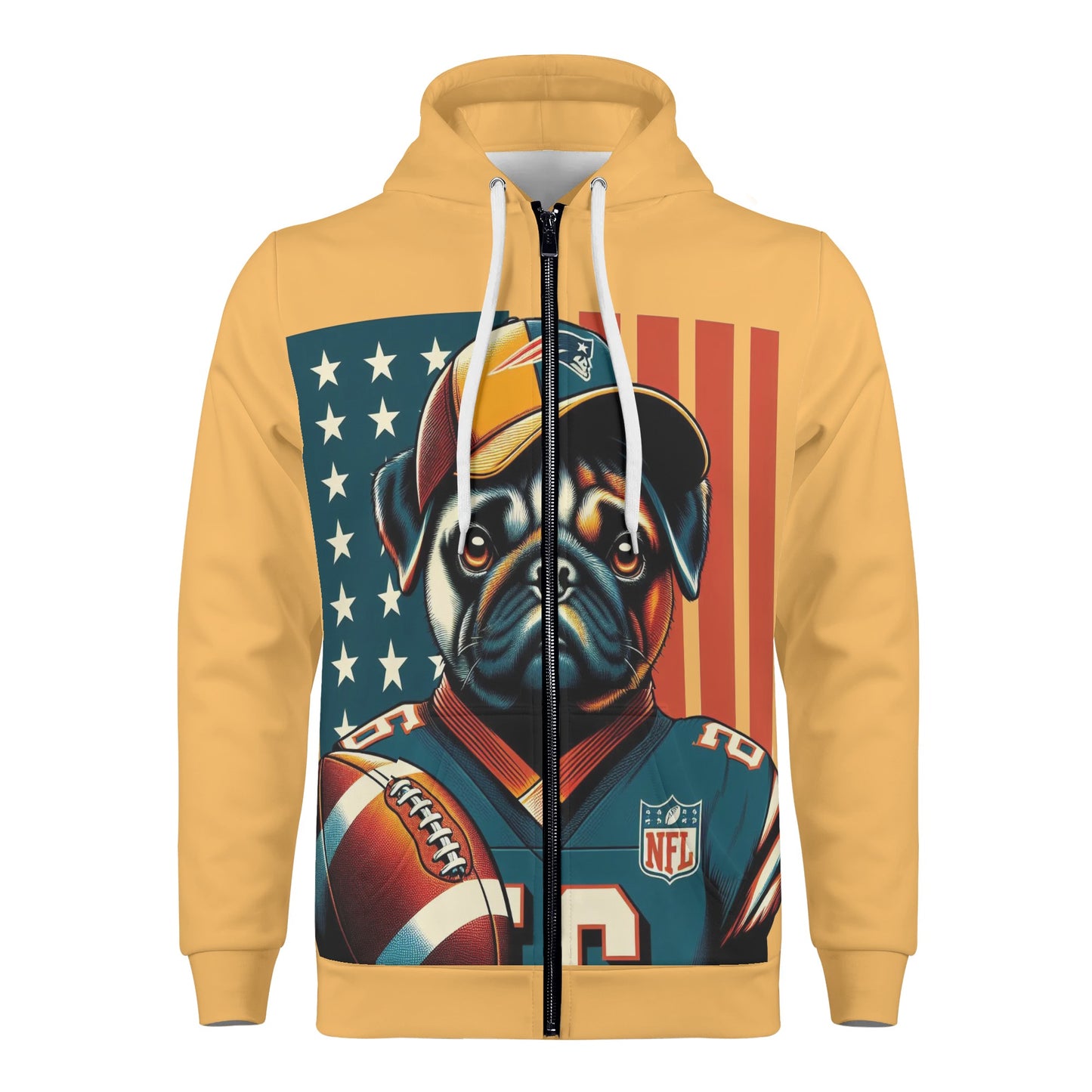 Hefty - All Over Print Zip Up Hoodie