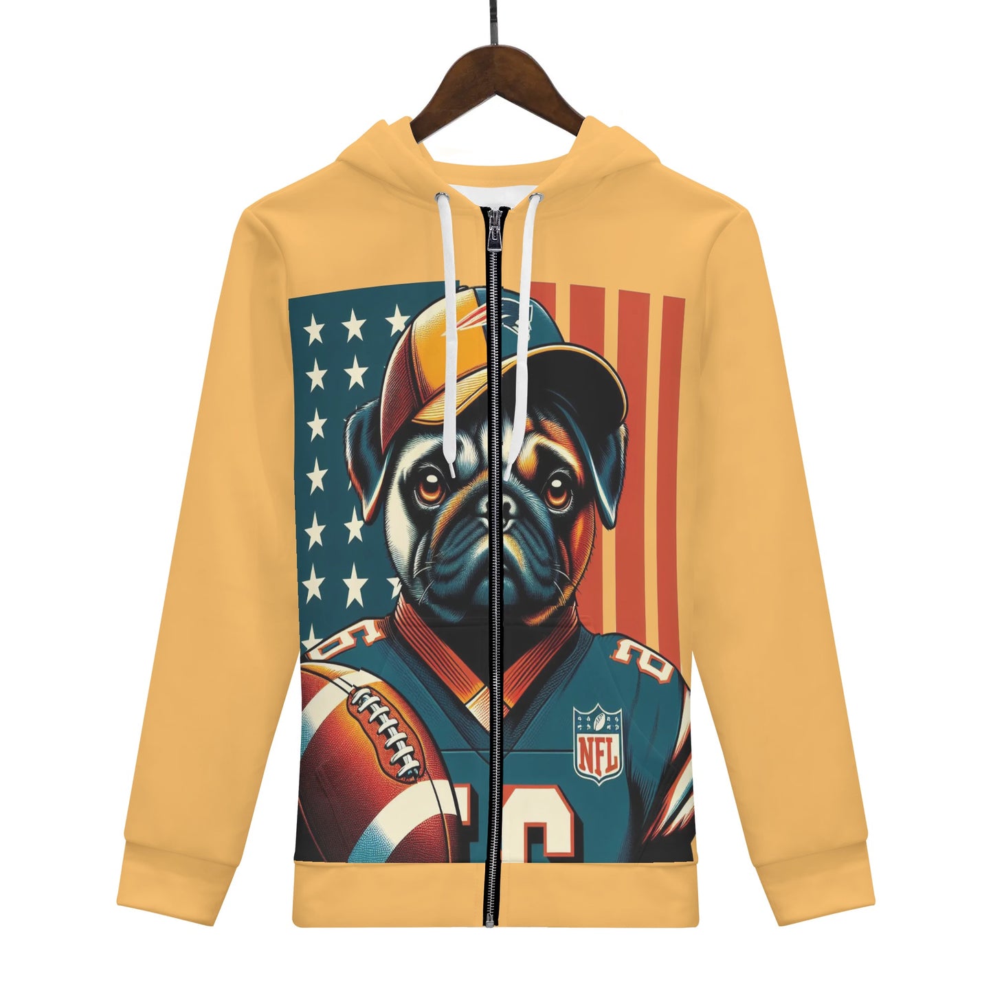 Hefty - All Over Print Zip Up Hoodie