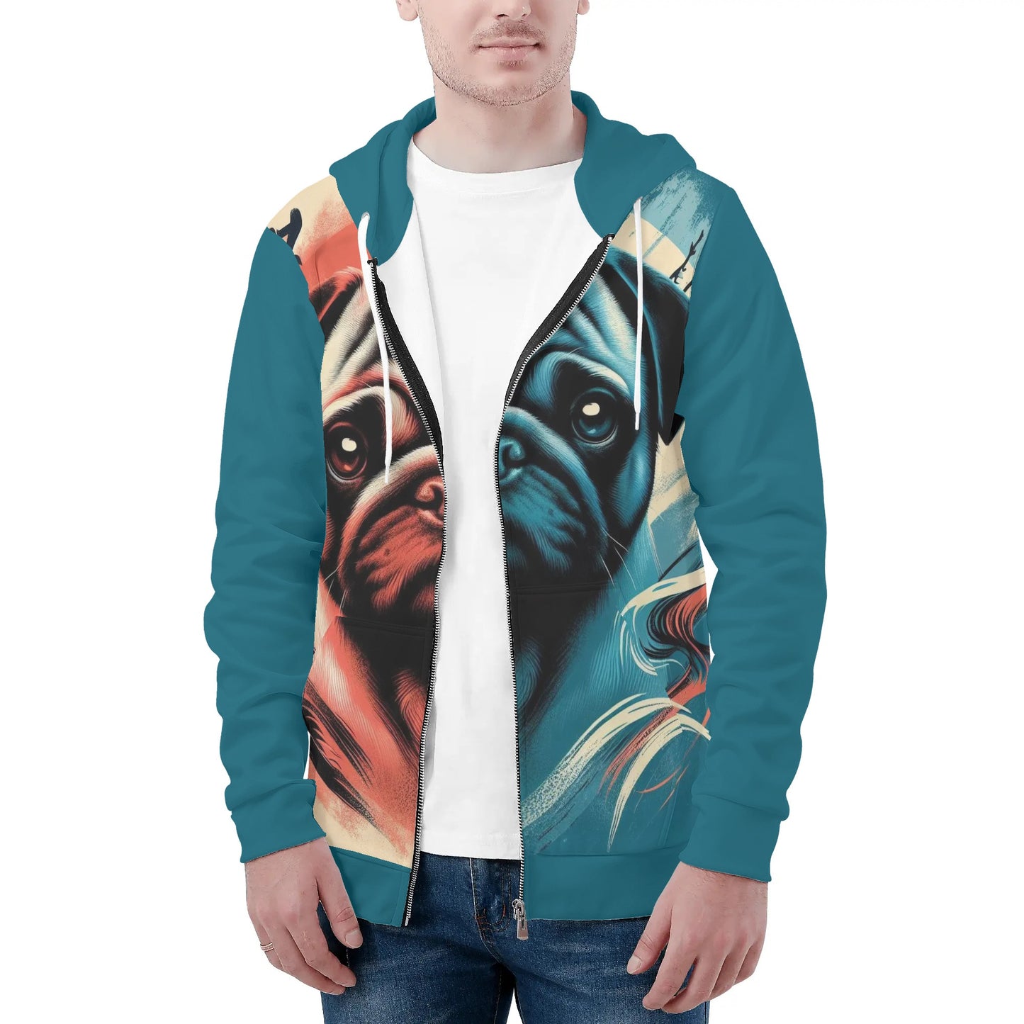 Burly - All Over Print Zip Up Hoodie