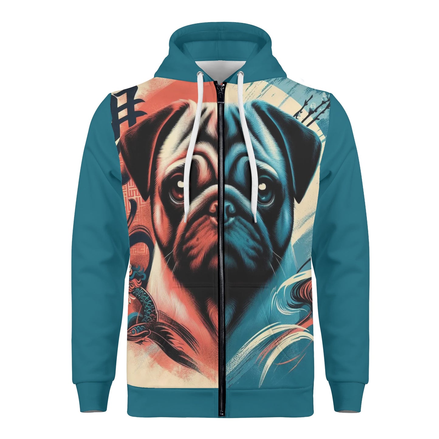 Burly - All Over Print Zip Up Hoodie