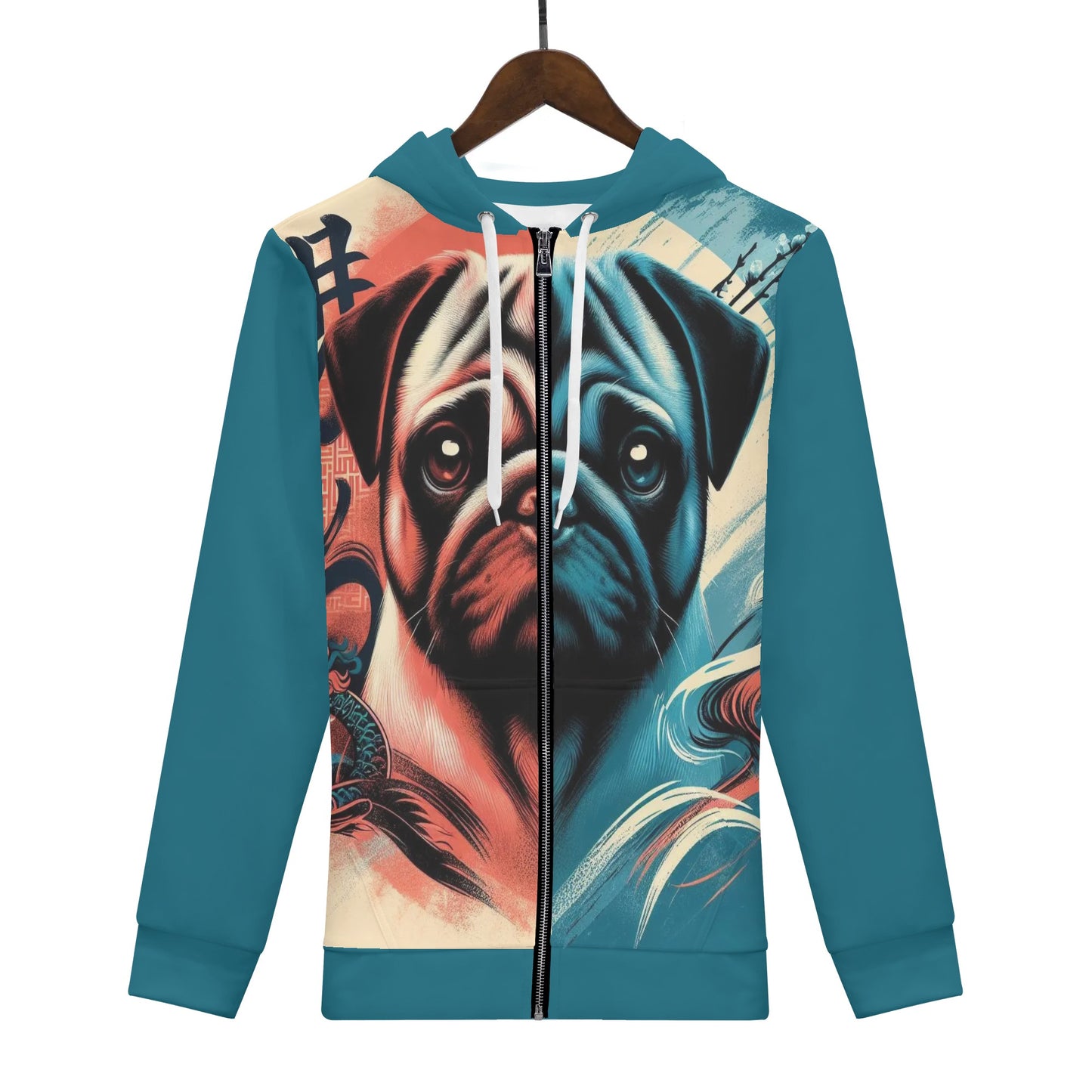 Burly - All Over Print Zip Up Hoodie