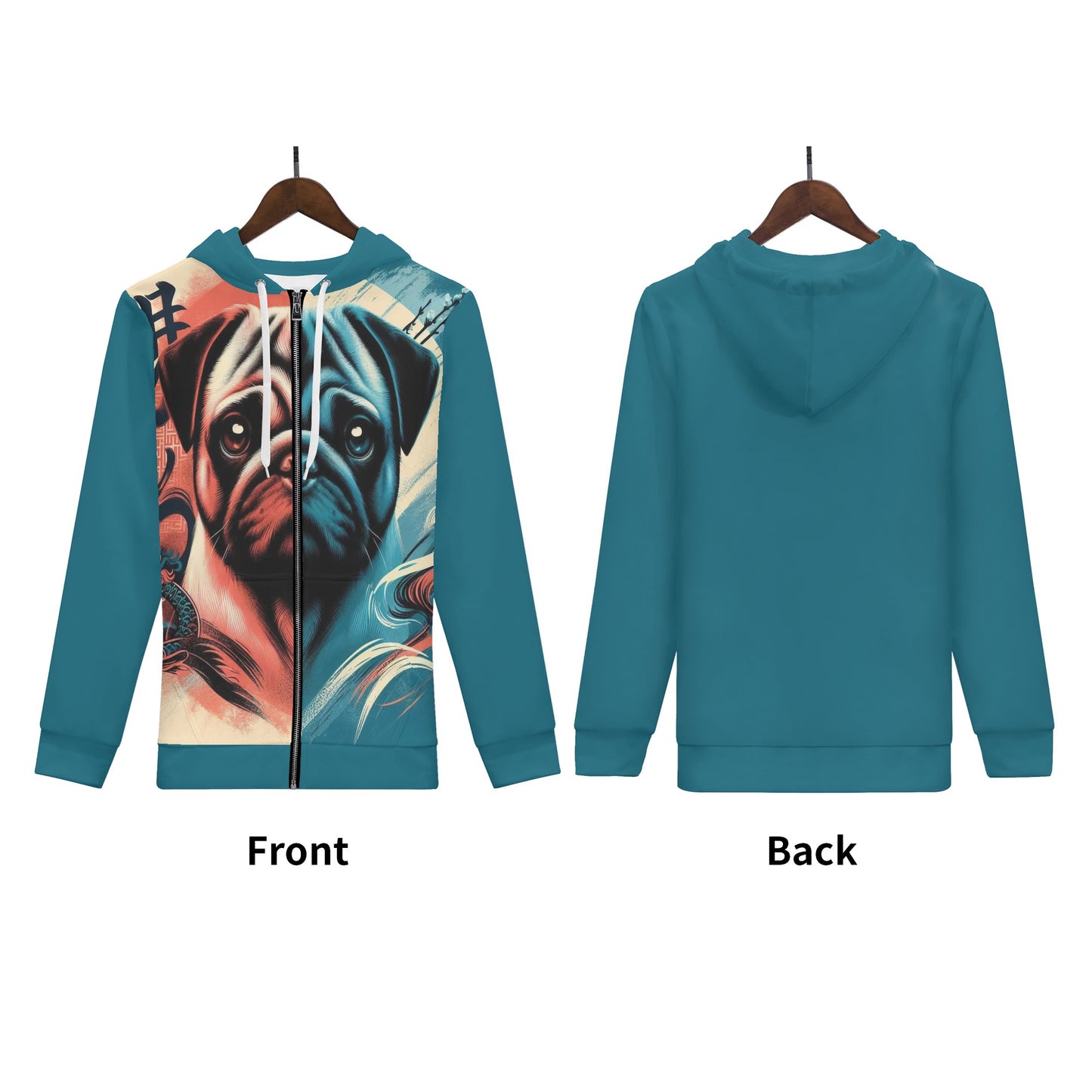 Burly - All Over Print Zip Up Hoodie