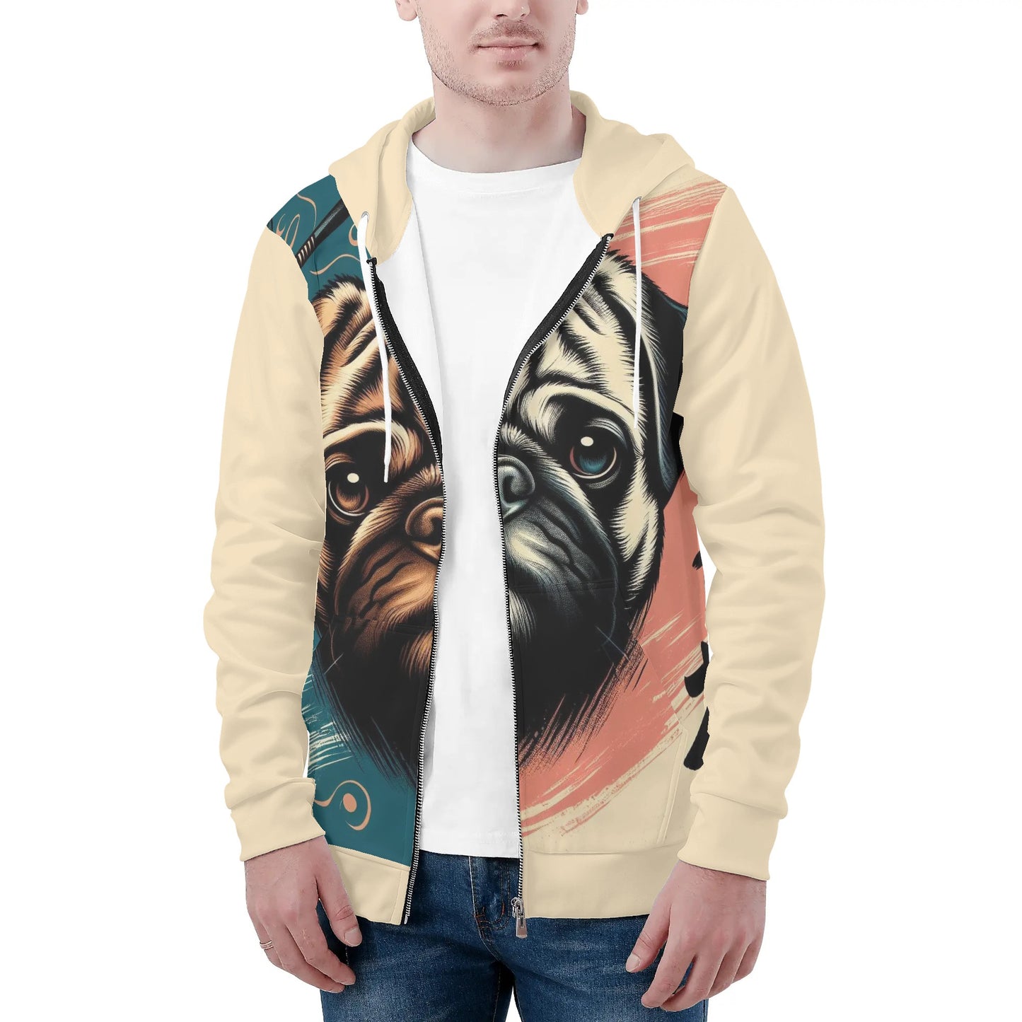 Brick - All Over Print Zip Up Hoodie