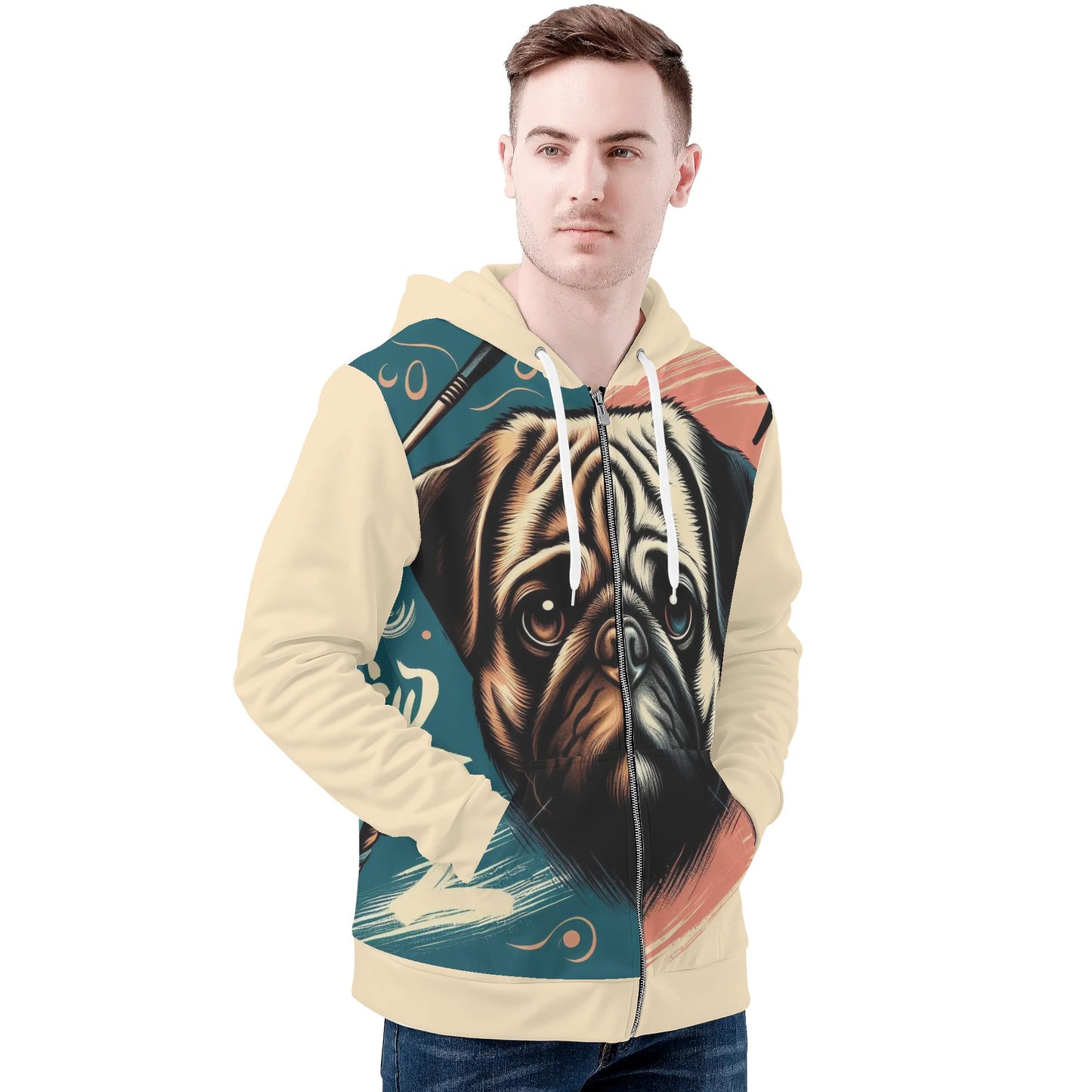 Brick - All Over Print Zip Up Hoodie