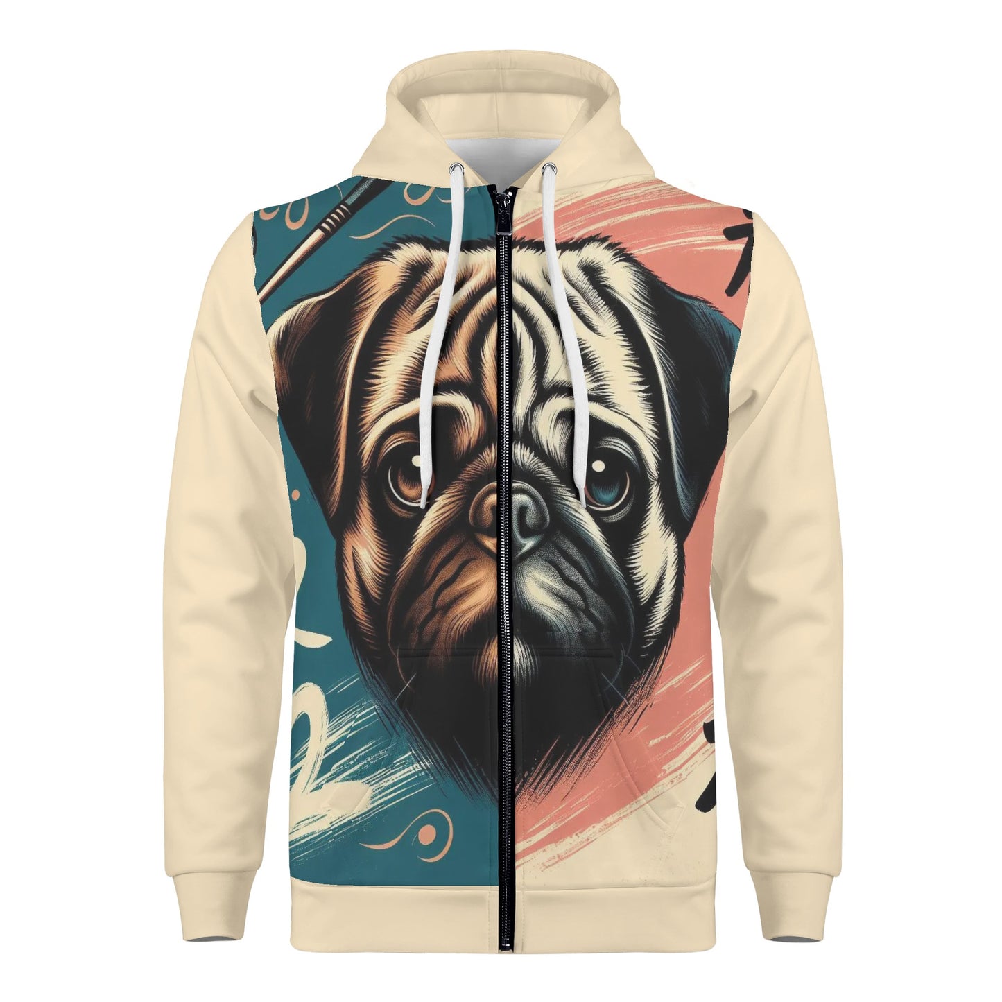 Brick - All Over Print Zip Up Hoodie