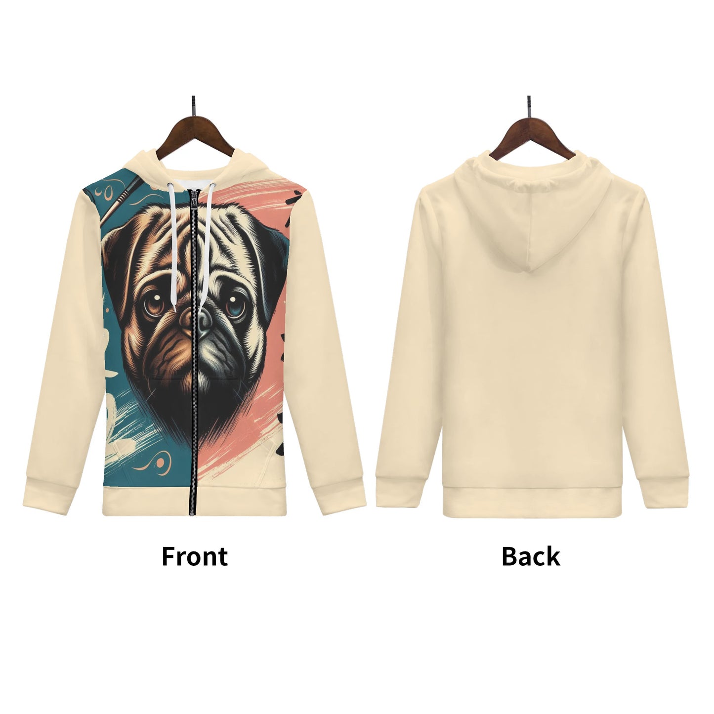 Brick - All Over Print Zip Up Hoodie