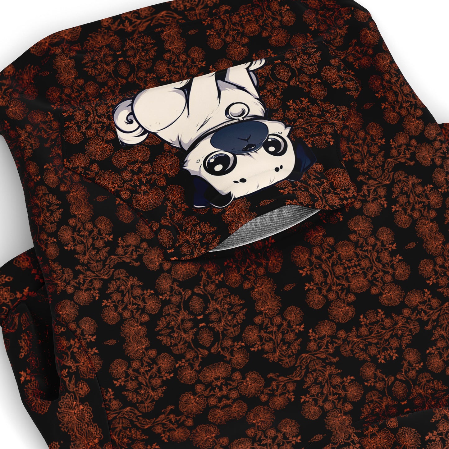 Navy - Pug Zip-Up Hoodie